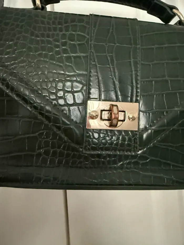 Sac bandoulière croco vert foncé Pimkie - photo numéro 5
