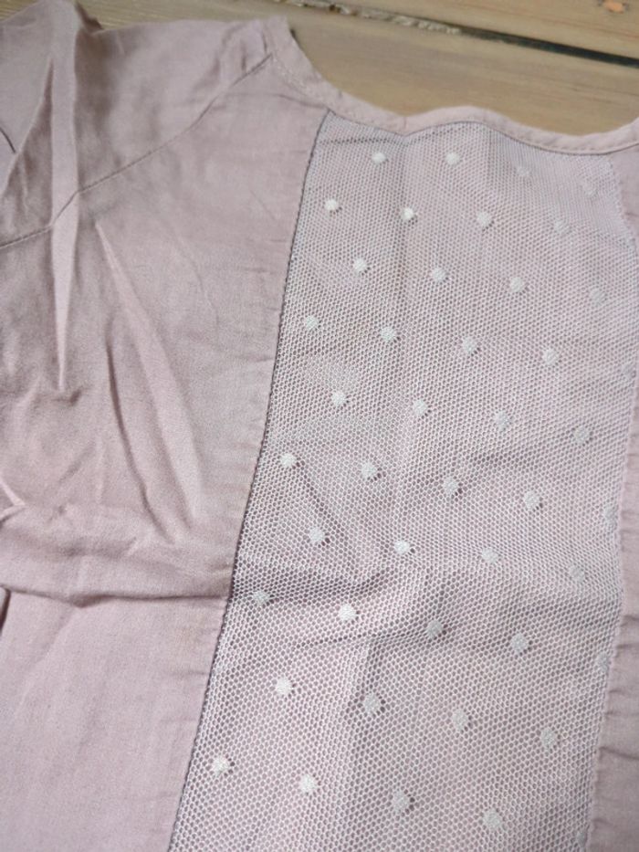 Blouse vieux rose kitchoun 18 mois pois - photo numéro 2