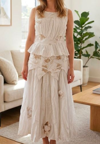 Sublime ensemble satiné a roses 3D