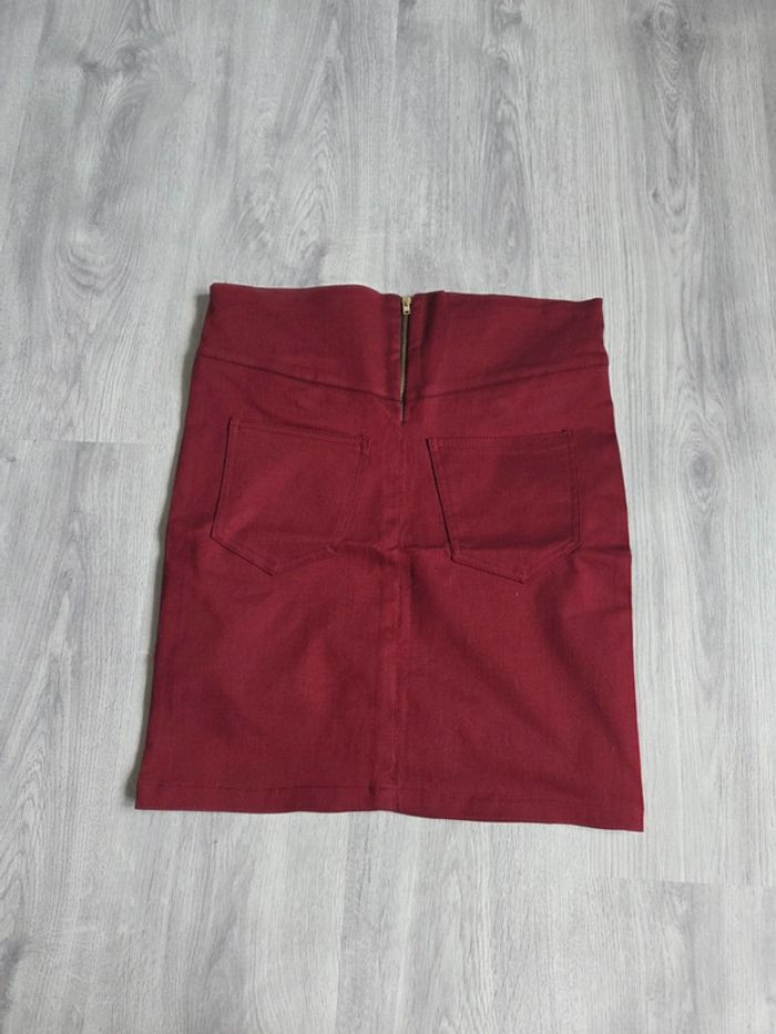 Jupe bordeaux Quzu taille L - avec zip doré - photo numéro 5