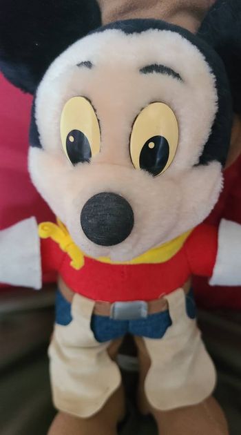 Peluche Disney Mickey Mouse Cowboy originale - Disneyland Paris Vintage Western