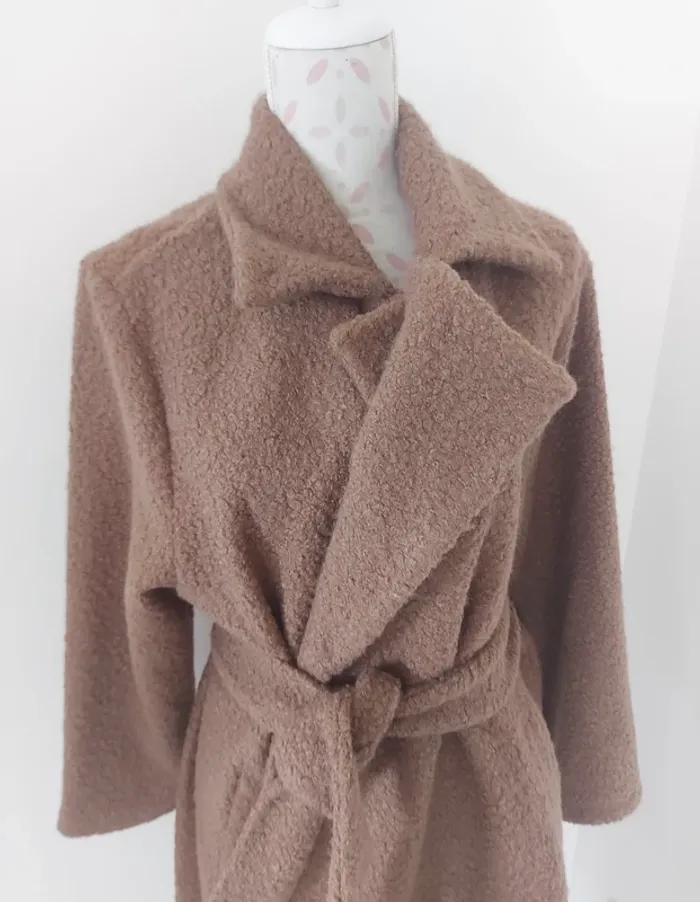 Manteau oversize coton taupe neuf - photo numéro 3
