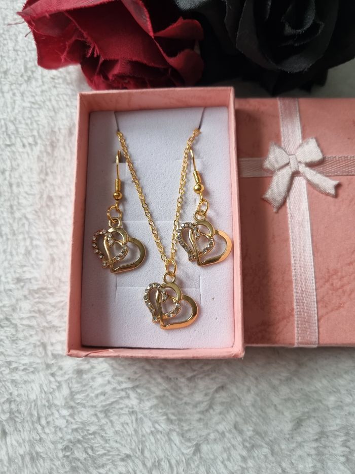 Ensemble bijoux pendentif doré - photo numéro 2