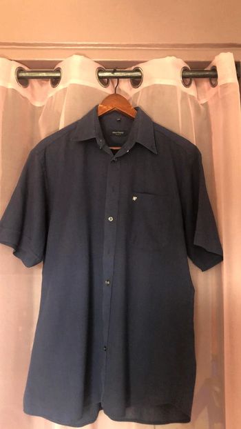 Chemise homme Mcourtes Jean Chatel T3/L 39/40 marine tbe agréable