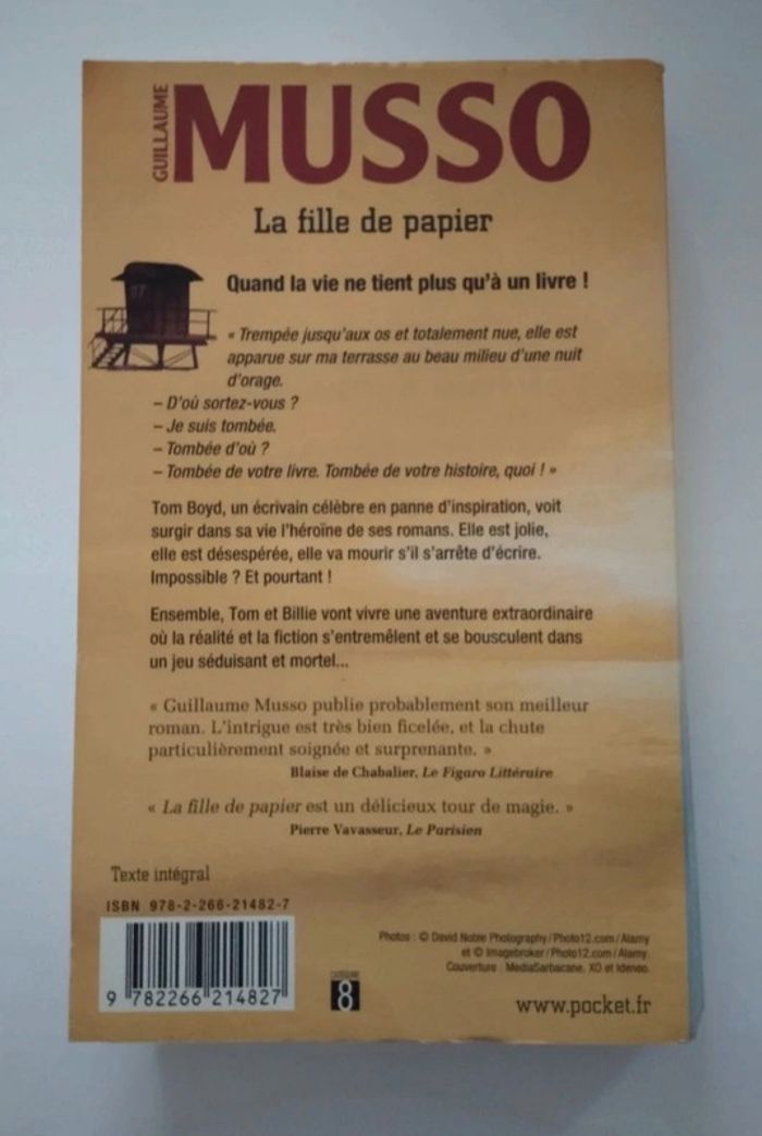 Livre La fille de papier Guillaume Musso - photo numéro 2