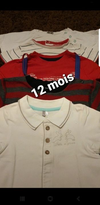 Lot 5 t-shirt manche courte 12mois