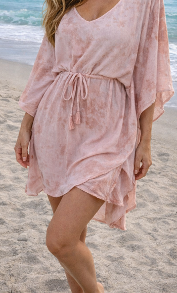 Robe plage Etam rose tie & dye taille M neuve