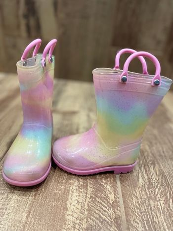 Bottes de pluie arc en ciel à paillettes 22