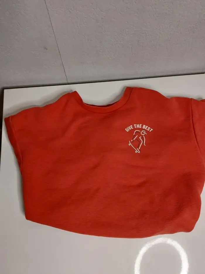 Sweat-shirt corail imprimé (Okaïdi) - photo numéro 3