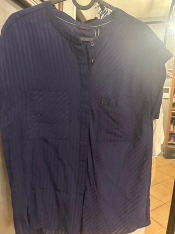 Chemise manches courtes Salsa bleu marine