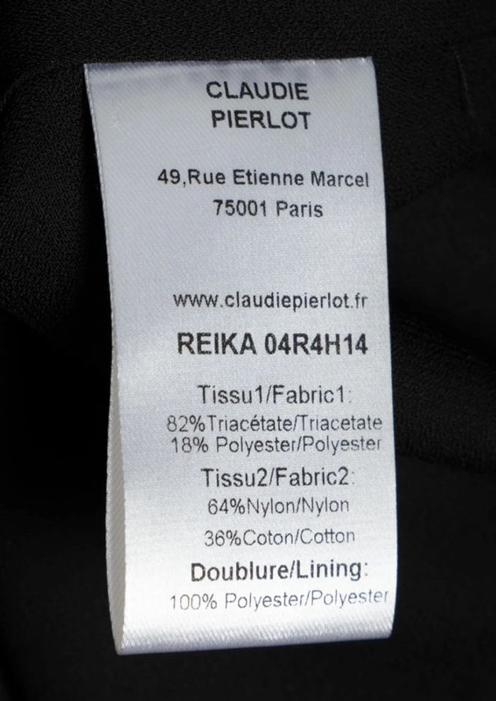 Robe noire détails en dentelle Claudie Pierlot Taille 36 - photo numéro 7