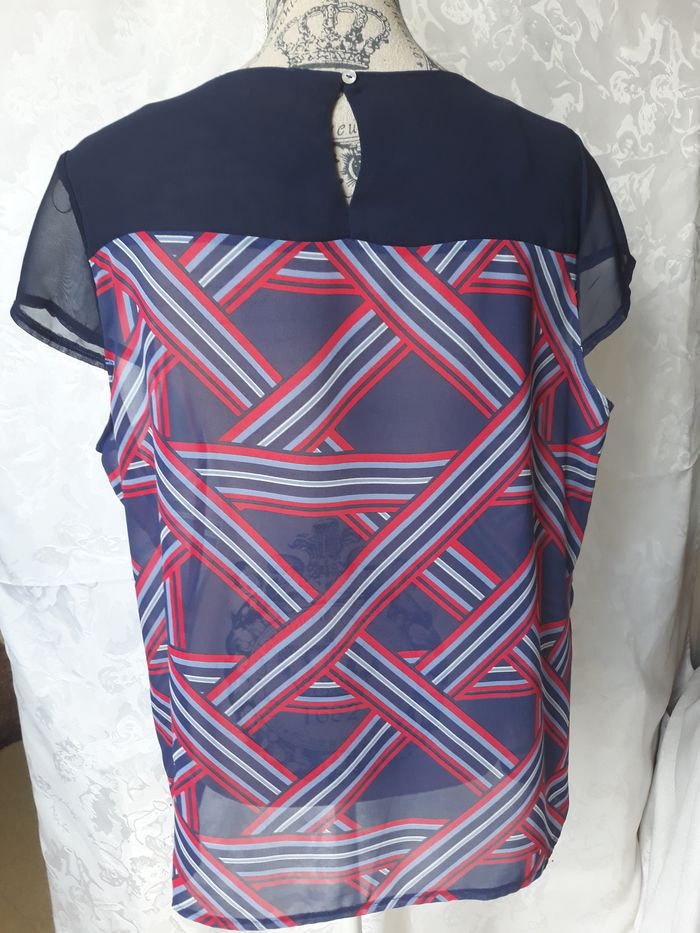 Faby27800 Blouse femme, couleur Bleu rouge et blanc - T 44 - photo numéro 2