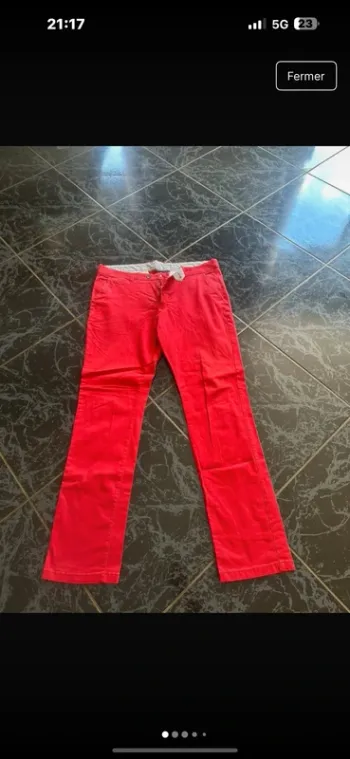 Pantalon chino slim rouge 46