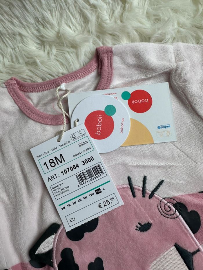 Pyjama velours rose Boboli taille 18 mois - photo numéro 6