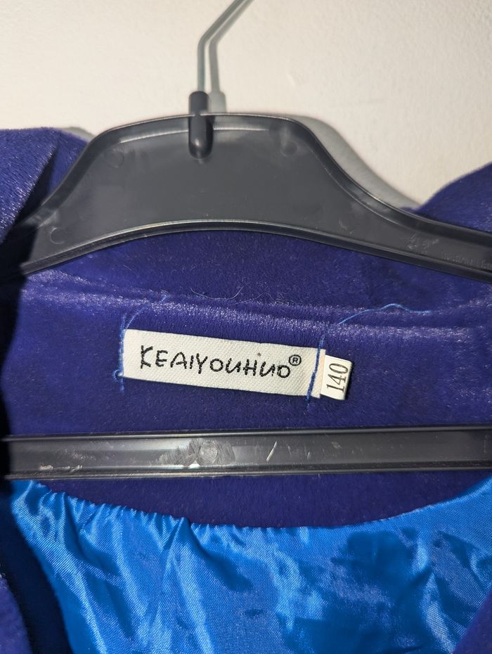 Manteau bleu velours 10 ans - photo numéro 5