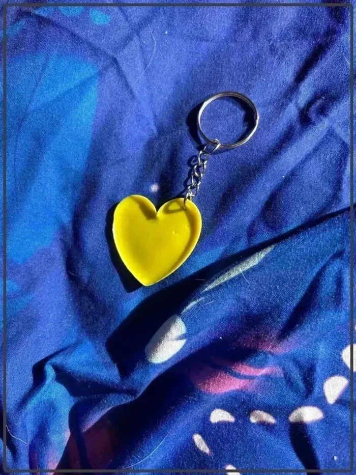 Porte clef cœur jaune - photo numéro 2