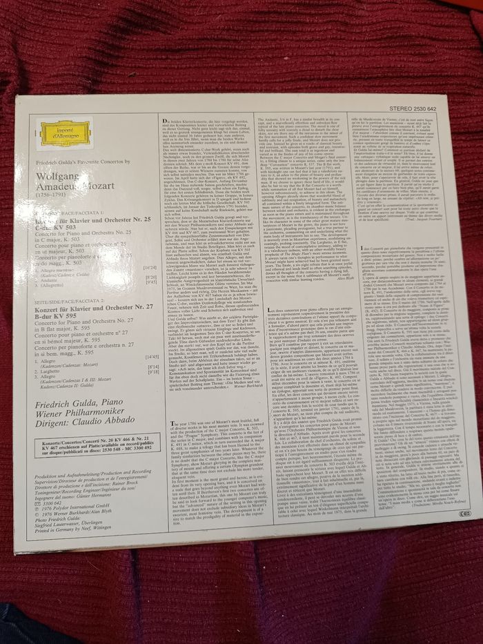 Mozart : Klavierkonzerte - Piano concerto Nr.25&27 - photo numéro 2