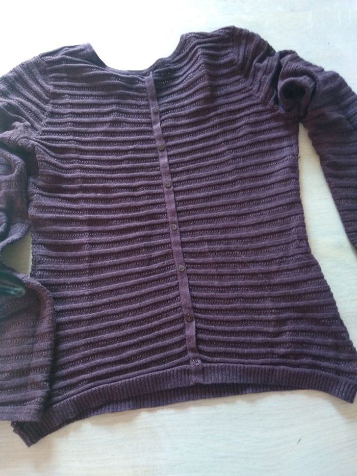 Pull violet aubergine taille M - photo numéro 4