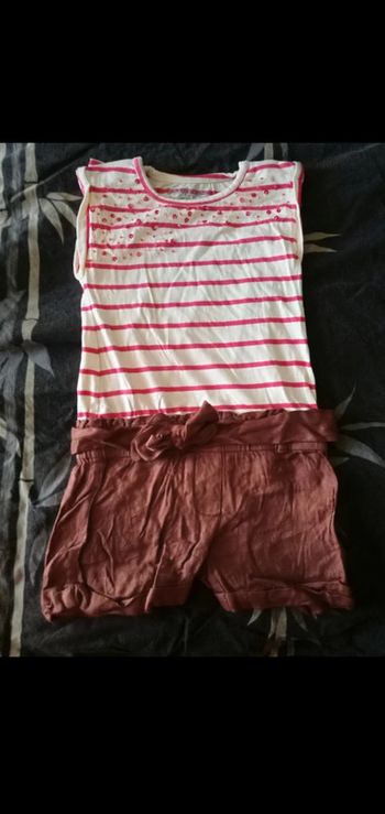 Combishort  manches courtes marron rayée 3 suisses