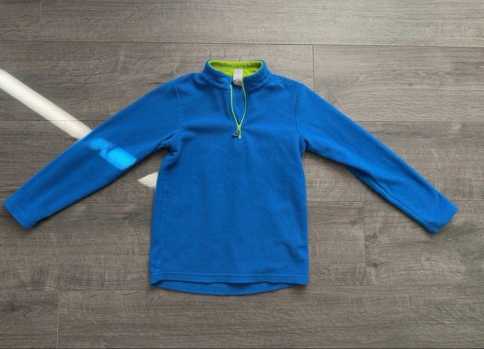 Pull polaire bleu Quechua 8 ans ski foot