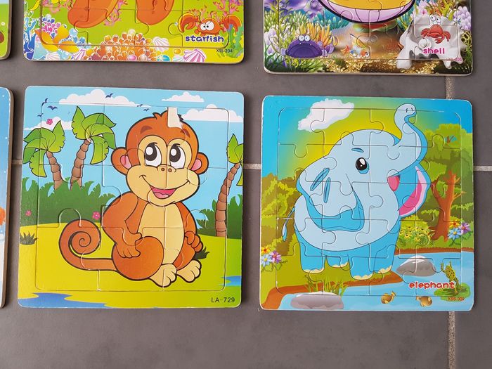 Lot de 10 puzzles en bois, propres ( 7 en très bon état, 3 en bon état), très propres - photo numéro 5