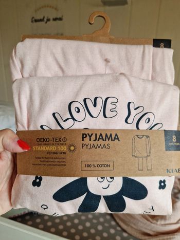 Pyjama coton rose taille 8 ans kiabi