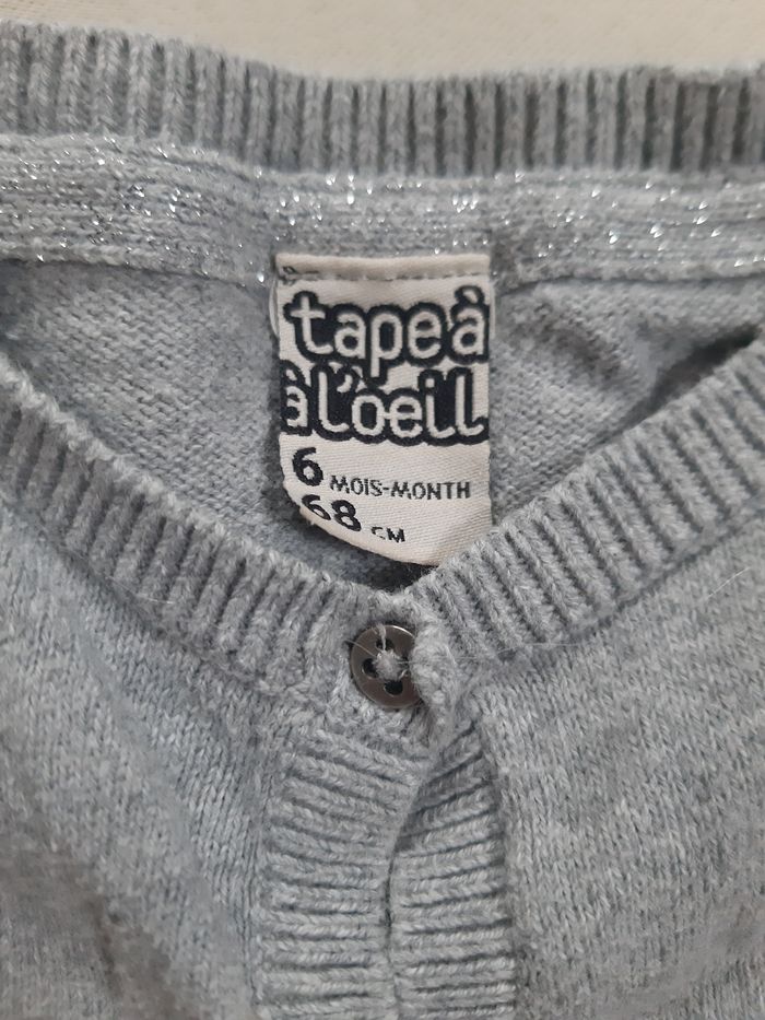 gilet en coton gris fille - Tape à l'Œil - 6 mois - photo numéro 3