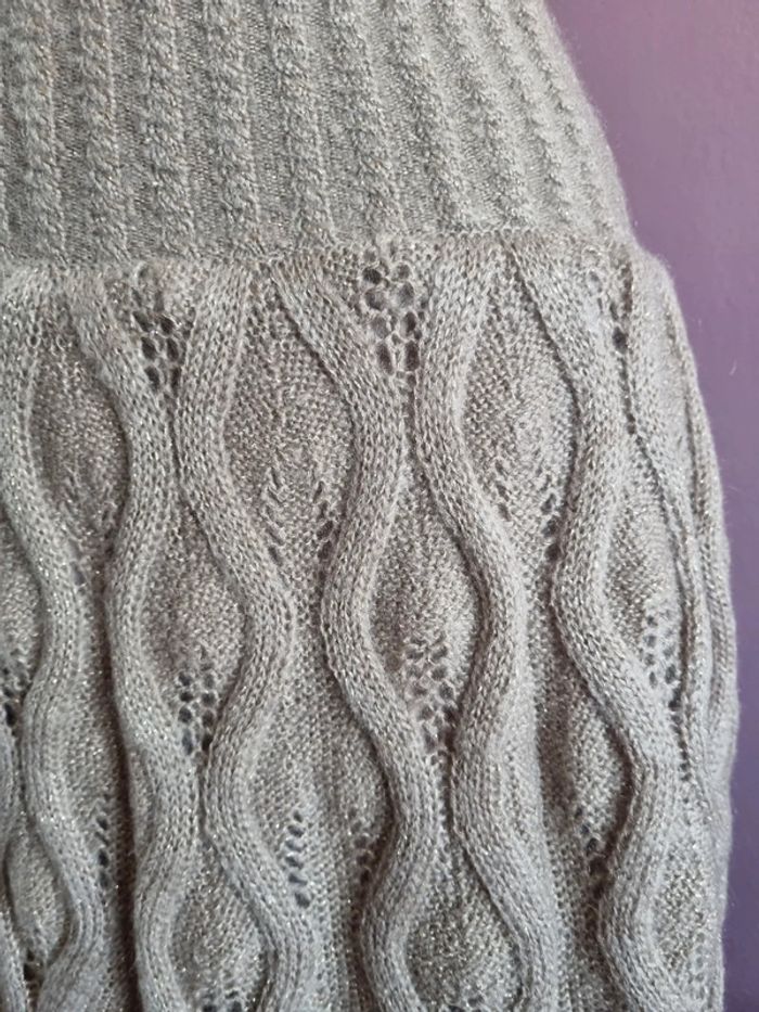 Jupe trapèze mohair en maille beige - photo numéro 15