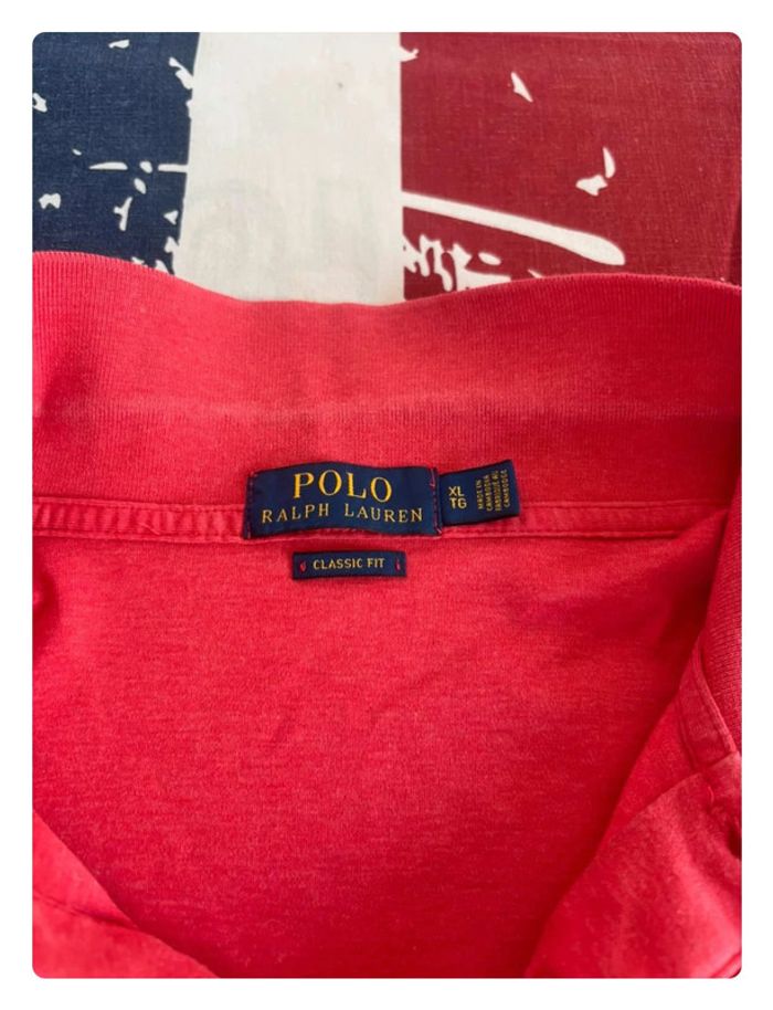 Polo Ralph Lauren rouge corail taille Xl logo prenium - photo numéro 11
