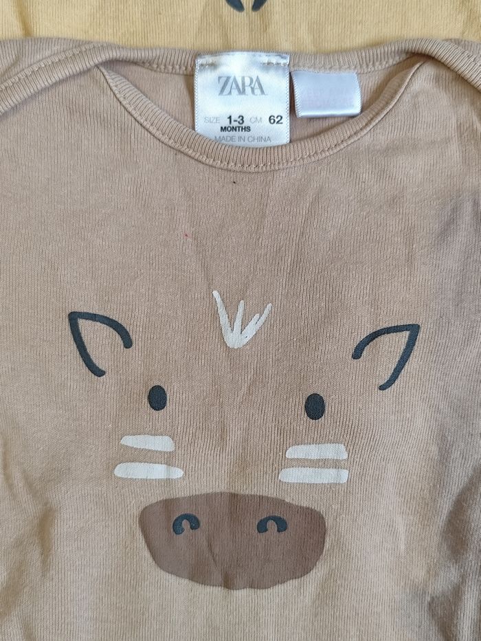 2 bodies manches courtes, Zara, 1-3 mois đŁ - photo numĂ©ro 4