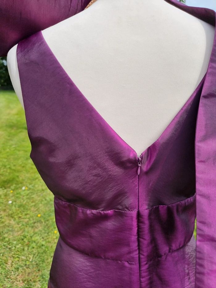 Superbe robe de cérémonie violet satiné * T40 * - photo numéro 12