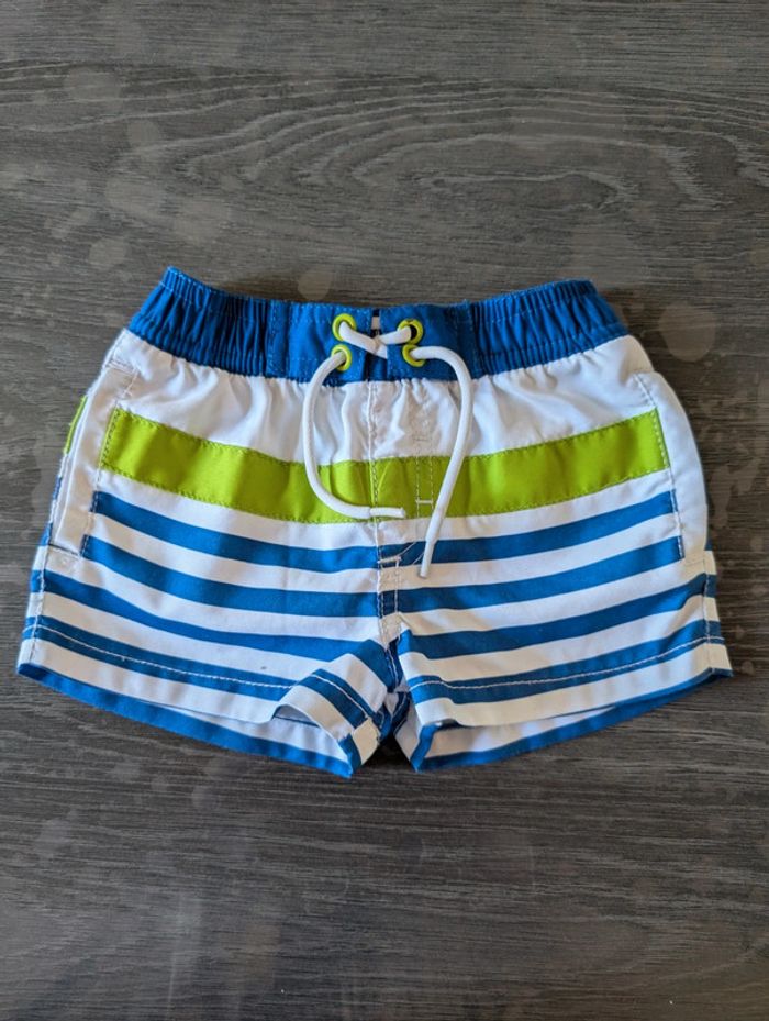 Short de bain plage rayé