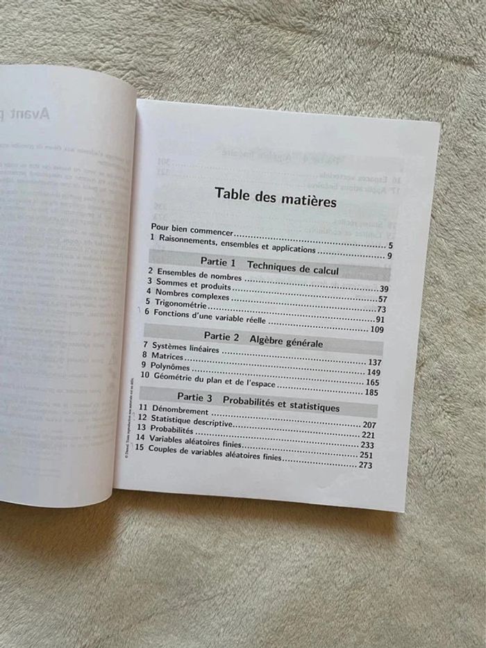 Livre manuel scolaire maths BCPST première année DUNOD - photo numéro 4