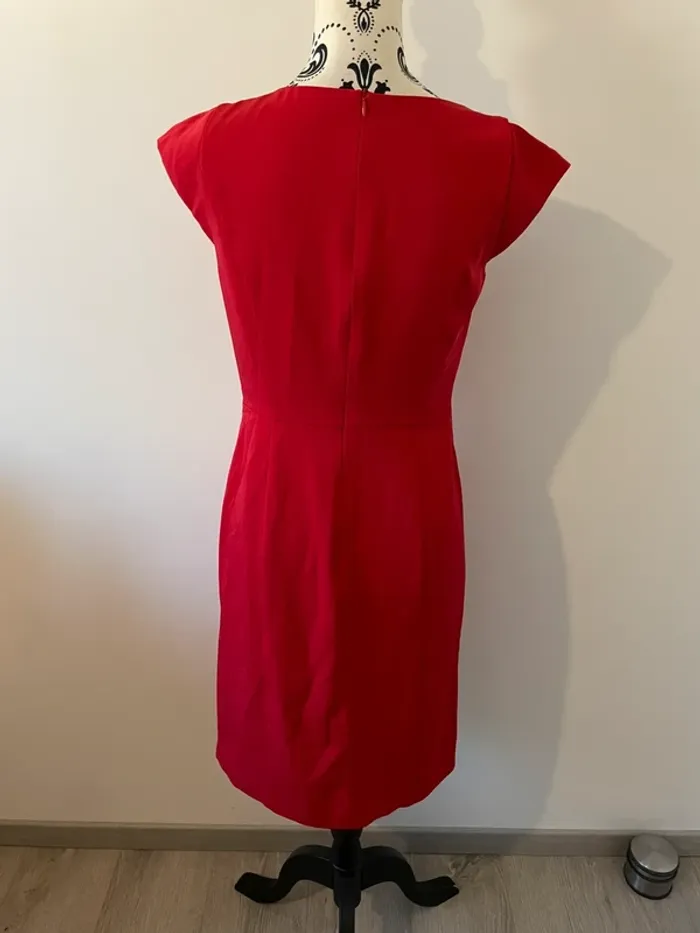 Robe fourreau rouge BPC effet portefeuille - Taille 38 - photo numéro 7