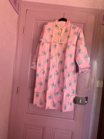 chemise de nuit rose taille 46 vintage