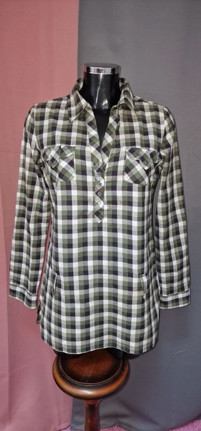 Chemise à carreaux vert taille 3