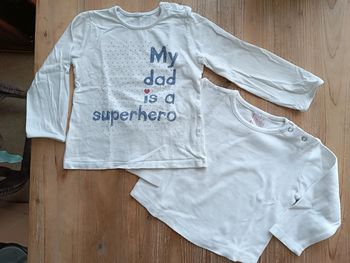 Lot 2 t-shirts manches longues 2 ans fille