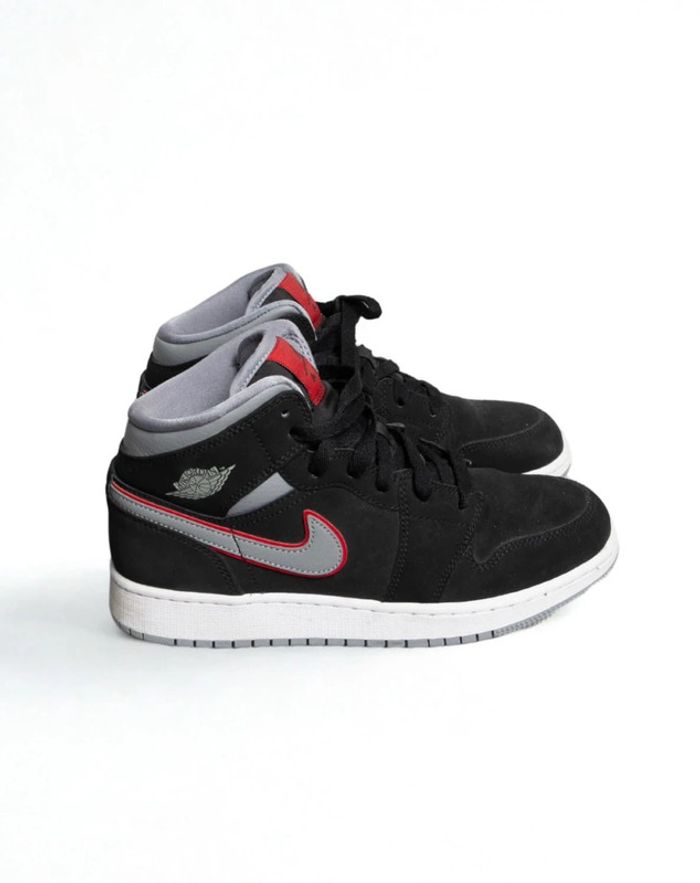 JORDAN 1 MID Black Particle Grey Gym Red – Taille 38,5 - photo numéro 6