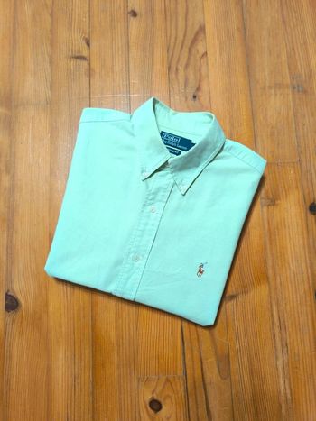 Chemise manches longues - Ralph Lauren - Custom Fit - Logo brodé premium - Menthe - Taille L