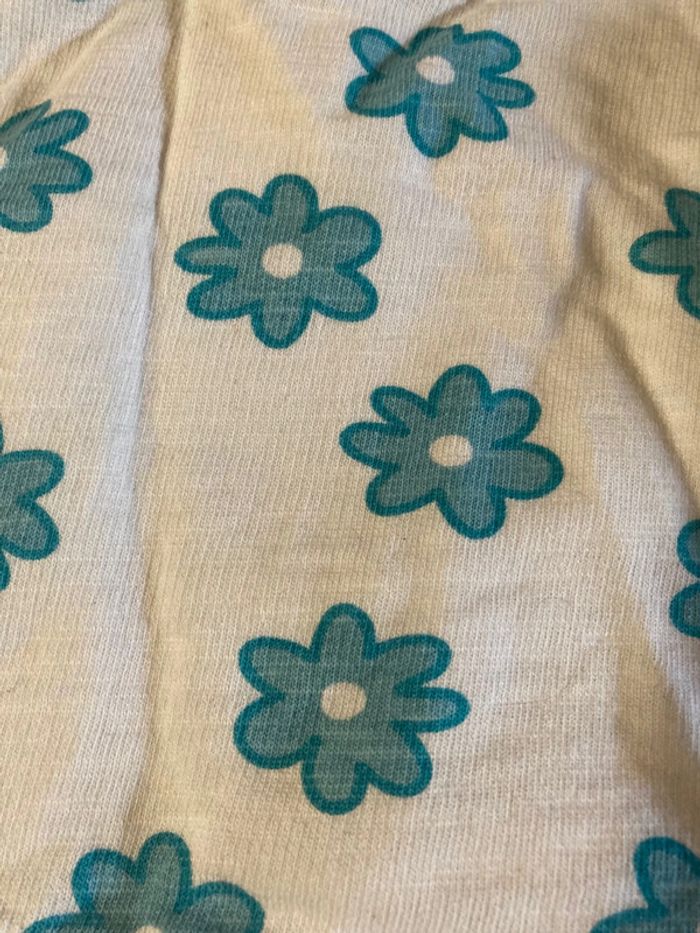 Ensemble bébé Bout’chou 6 mois – imprimé fleurs turquoise - photo numéro 3