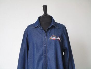 Chemise jean vintage thème marin 44 TBE
