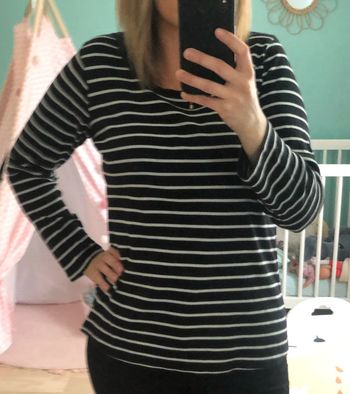 T shirt à rayures noir et blanc