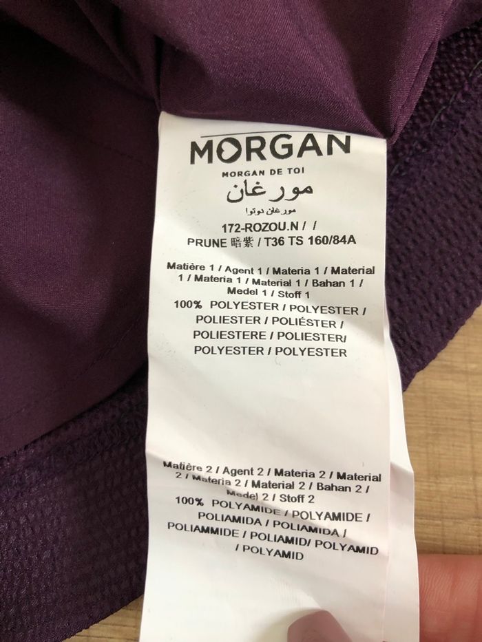 Robe prune et noire avec dentelle Morgan taille 36 jamais portée - photo numéro 10