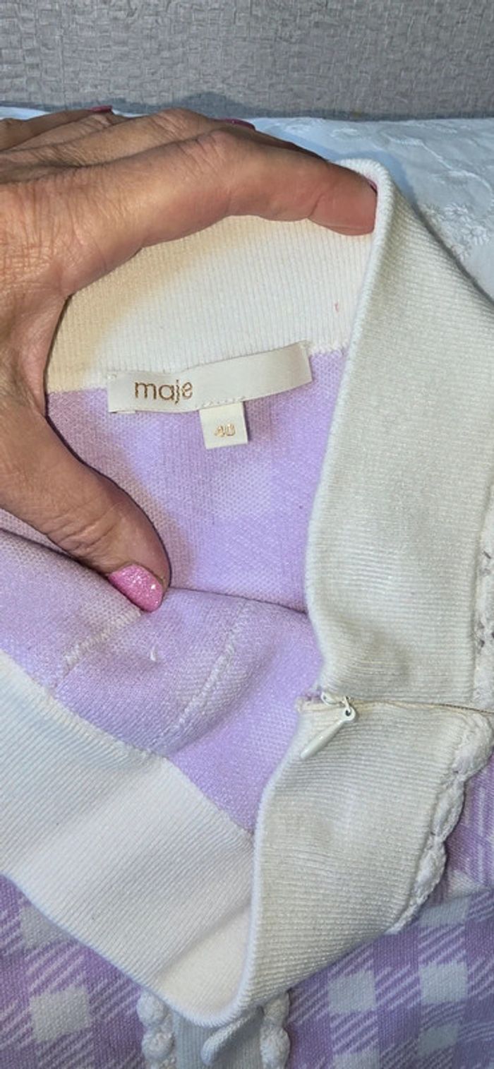 Jupe Maje Jimmy parme gingham Taille 40 - photo numéro 10