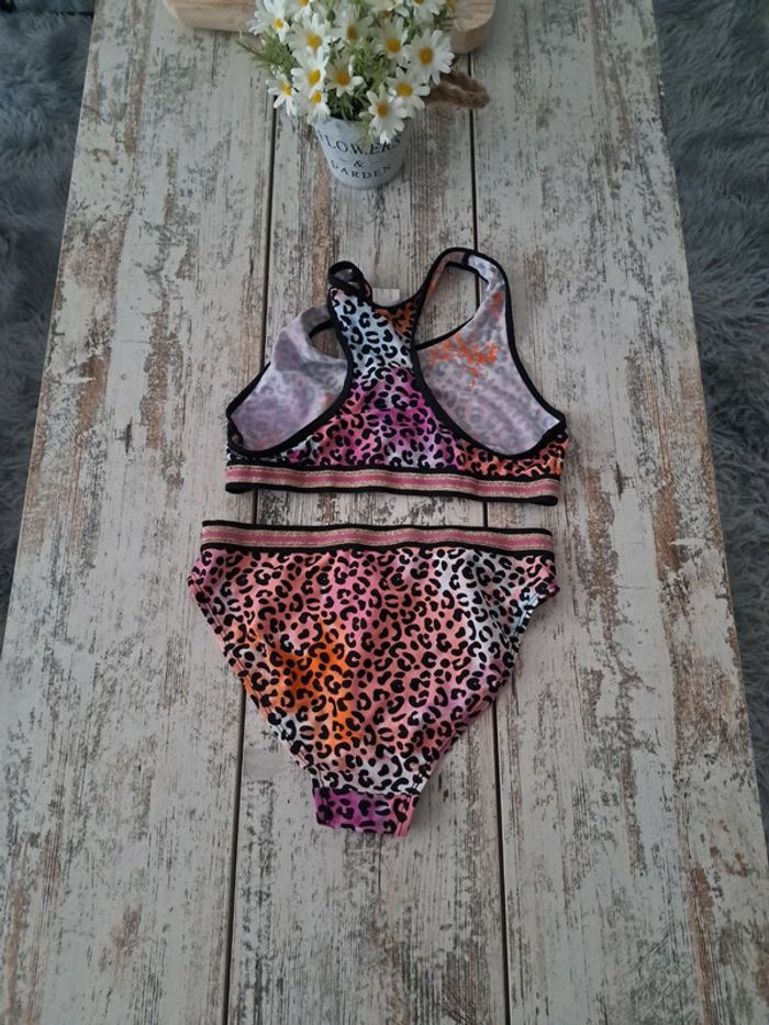 Maillot de bain léopard 🐆 rose bandes dorées - photo numéro 2