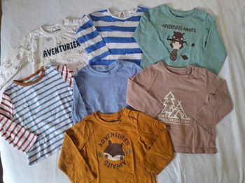 Lot de 7 tee-shirts manches longues 18 mois