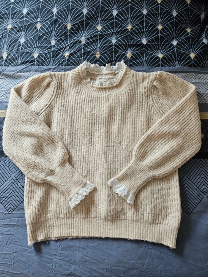 Pull ocre et dentelle TU - photo numéro 4