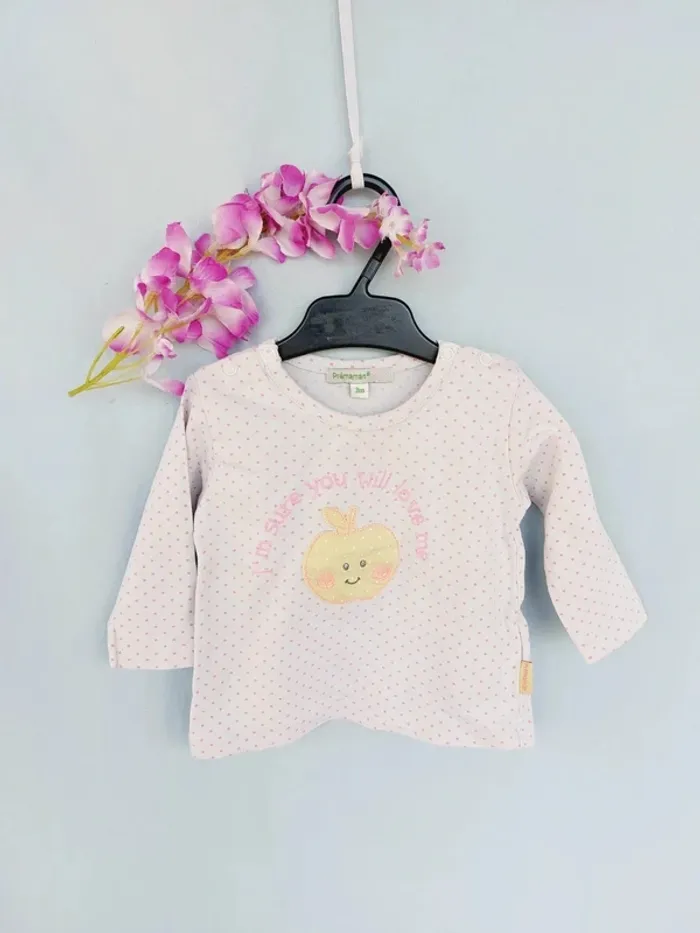 Tee shirt manches longues fille 3 mois Prémaman