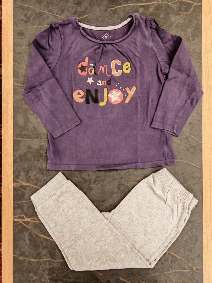 Pyjama violet et gris Tex 4/5 ans