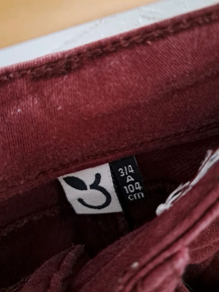 Jeans slim bordeaux 4 ans 104cm 3pommes tbe - photo numéro 3
